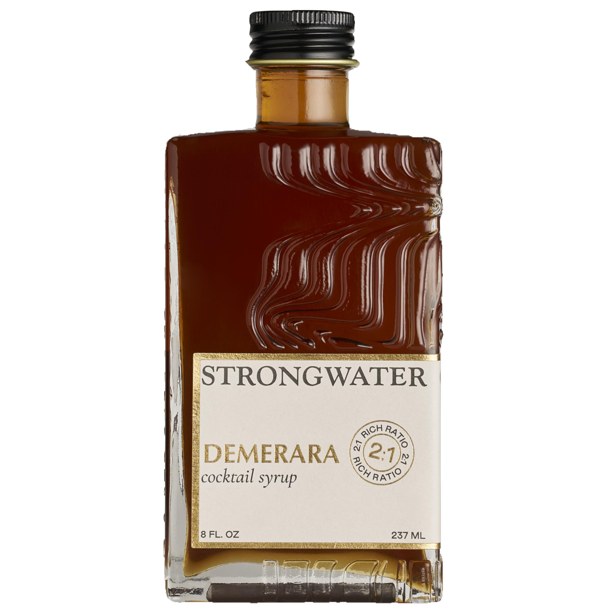 Strongwater Rich Demerara Syrup - Makes 16 Cocktails - Syrup for Cocktails Handcrafted in USA with Filtered Rocky Mountain Water, Demerara Sugar - Just Mix with Bourbon or Whiskey