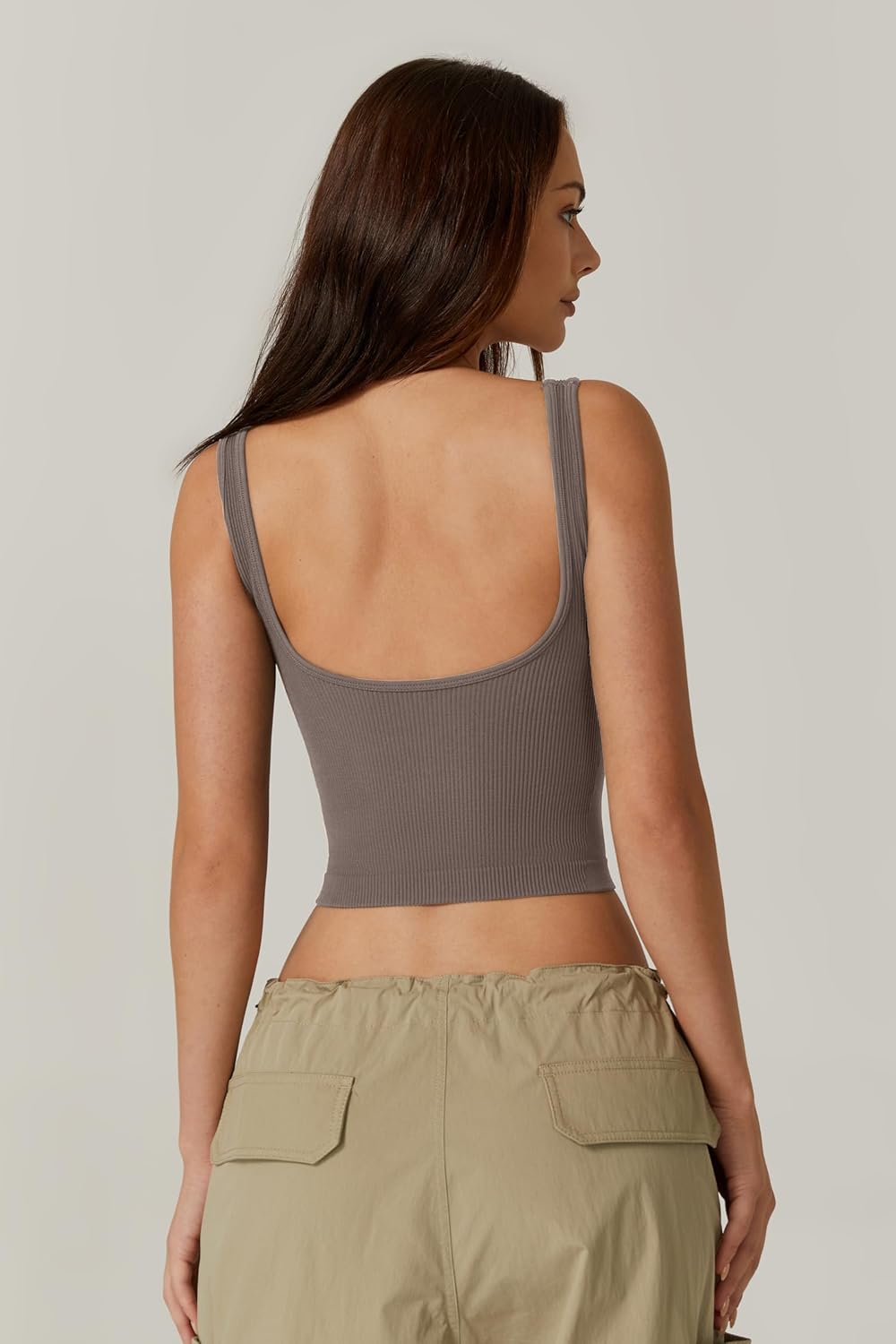 QINSEN Womens Sleeveless Cropped Rib Knit Seamless Sweetheart Neckline Going Out Tank Tops - Image 4