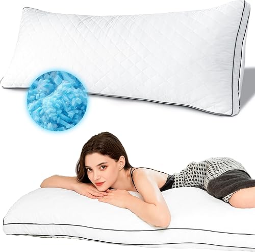 Miniatura 1 de Ubauba Almohada corporal de espuma viscoelástica, almohadas de cuerpo grande para adultos, almohadas largas firmes y esponjosas para dormir (20 x 54