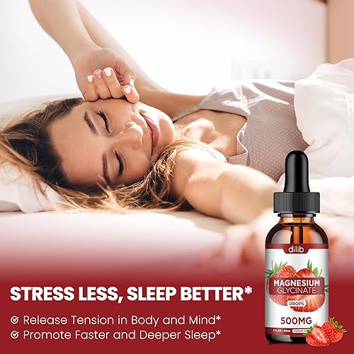 Miniatura 4 de Magnesium Glycinate Supplement, Magnesium Liquid Drops 500mg-Support Stress Relief, Relaxation, Mood, Sleep, Bone & Muscle-2 Fl Oz, Vegan,
