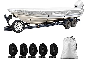 Boat Covers for 12 ft Boat, Waterproof 12'-14' Trailerable Boat Cover