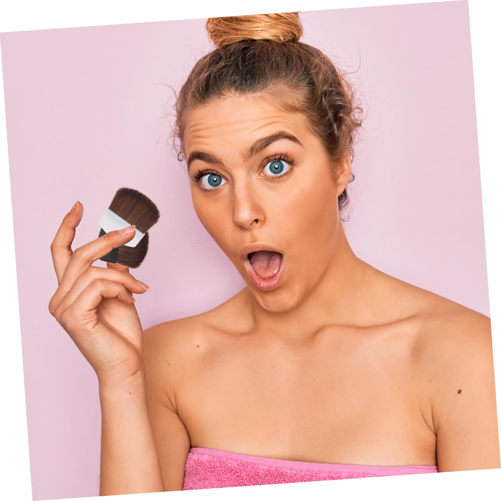 Gatuida Pinceau à Blush Professionnel, 2 Pièces, Poils Doux en Crin de Cheval, Manche en Plastique, Blanc et Noir, pour Maquillage Visage