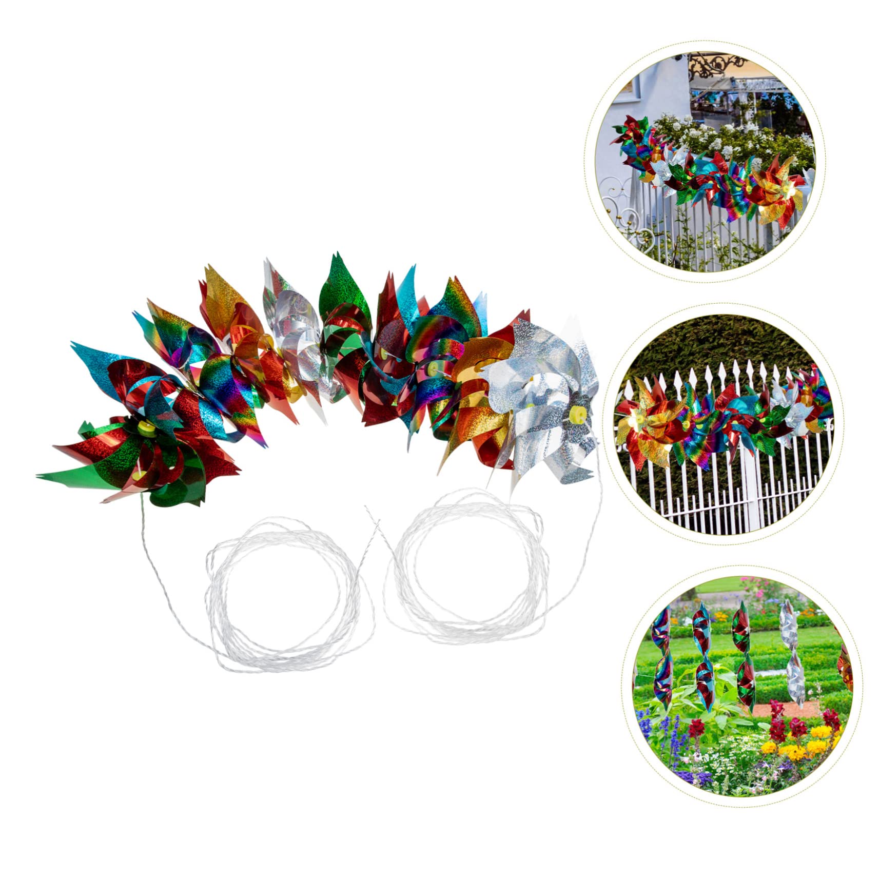 Didiseaon 2 Pezzi Girandole Accecanti Solare Gufo Gazza Gufi Deterrenti Deterrente Spaventapasseri Adesivi All'aperto Nastro per Uccelli L'animale Domestico Colorful