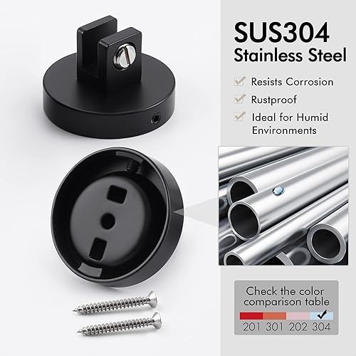 Miniatura 5 de KES Estante de baño de vidrio, estantes de 20.1 pulgadas para baño con estantes flotantes de vidrio templado, montaje en pared de acero inoxidable