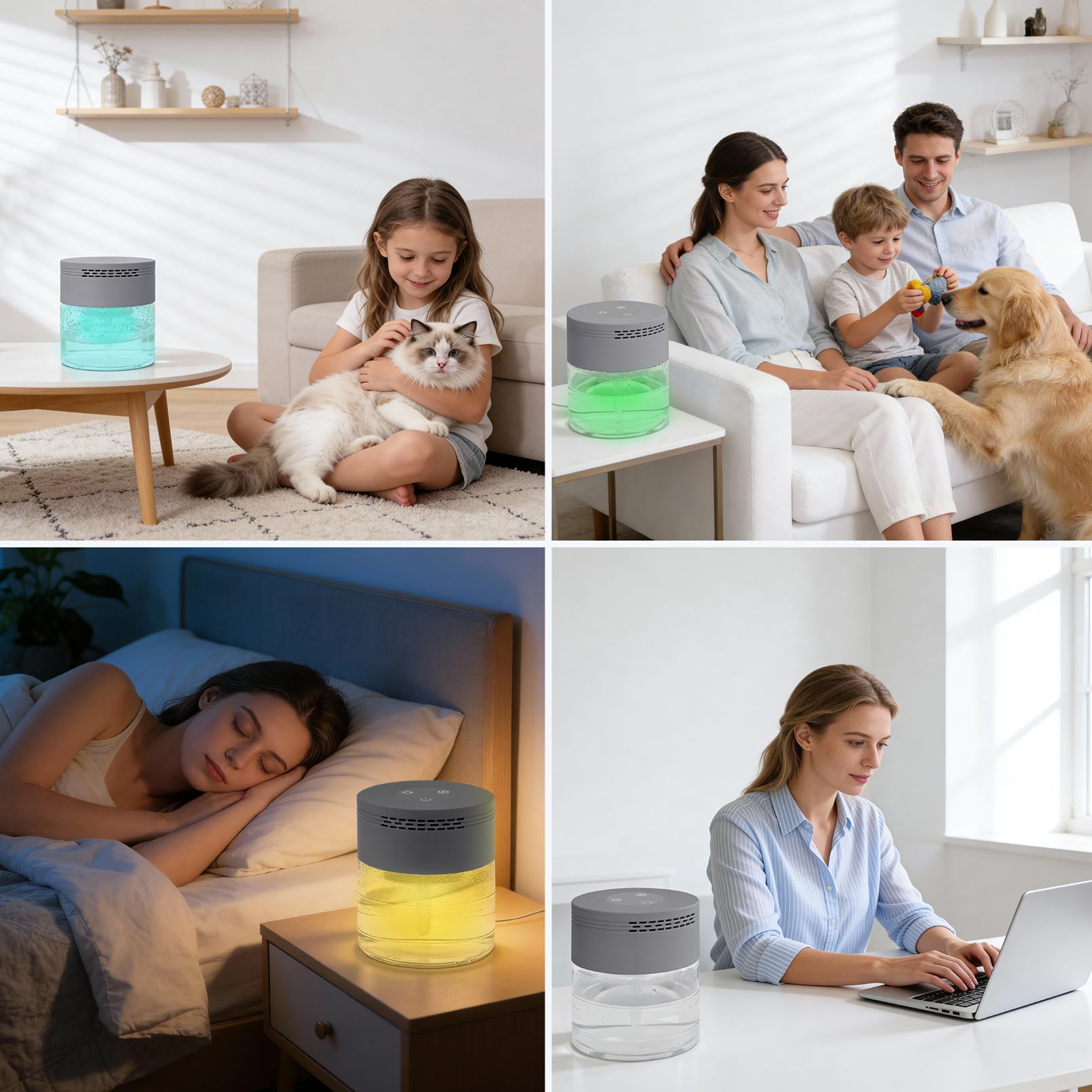 Filtre à eau purificateur d'air avec 3 modes de vitesse et design d'arrêt automatique