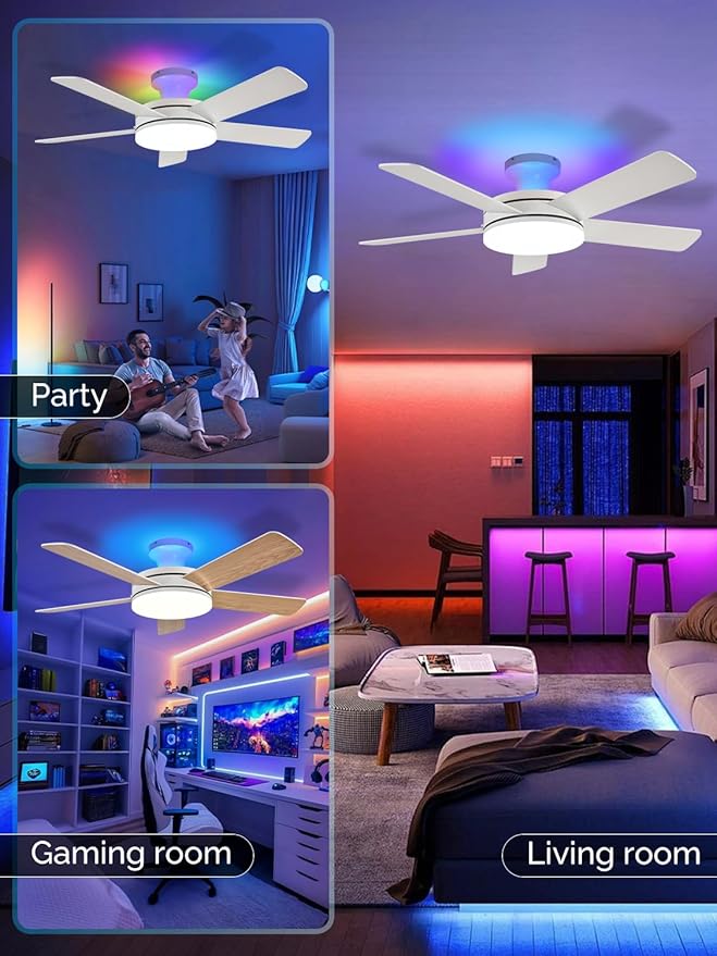 Ventilador de Techo 45 Pulgadas con Luz y Control Remoto/APP miniatura 8