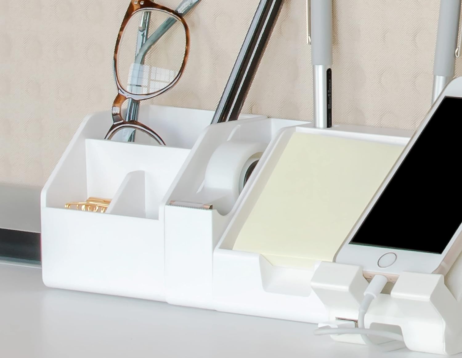 Bostitch Office Bostitch Konnect™ Desktop Tape Dispenser For Home or Office - Invisible Tape, Non-Skid Base, White Finish (KT-TAPE-WHITE) image 2