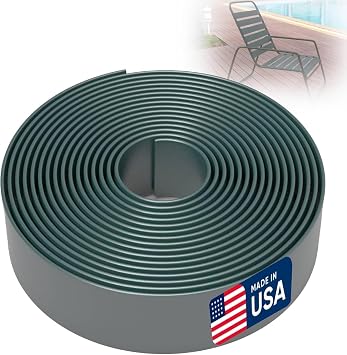 2 Inch Wide, 20ft Long Vinyl Strap - Replacement Straps for Patio Chairs - Vinyl Strapping for Patio Furniture Repair - Durable Seat Repair Kit for Lawn Chairs, Outdoor Furniture Green