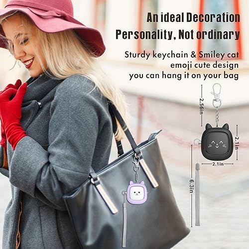 Miniatura 5 de Alarma personal de sonido seguro, paquete de 5 llaves de alarma de seguridad de autodefensa de emergencia de 130 dB con luz LED, sirena de seguridad