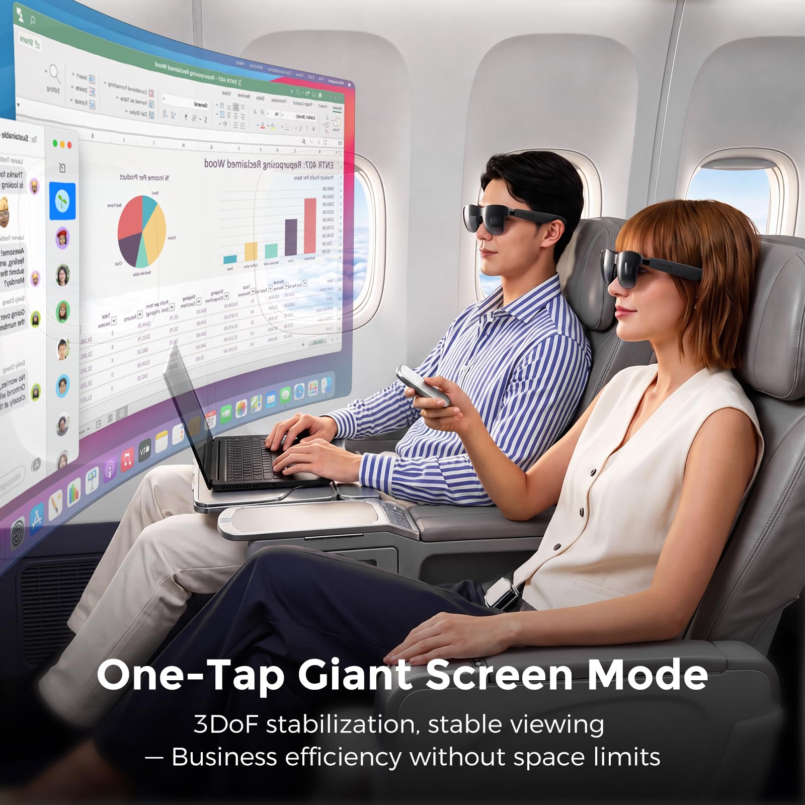 Lunettes Intelligentes AR avec Écran Cinéma de 267″