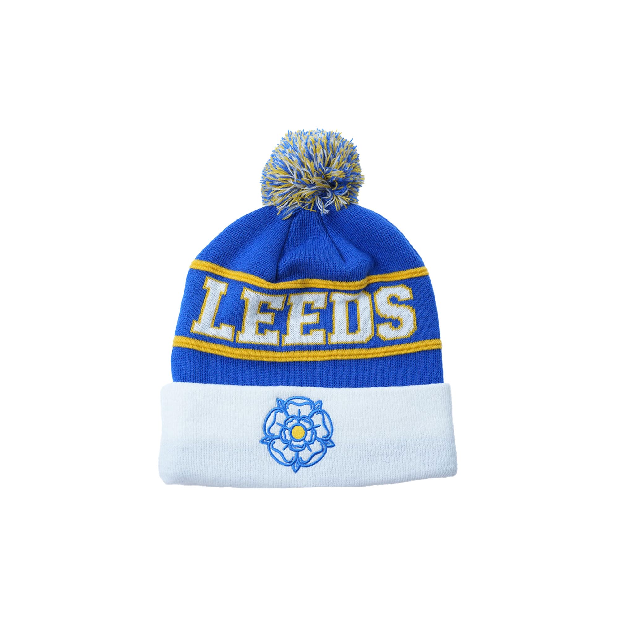 Beyond Happy Unisex Ski Hat Leeds – 100% Acrylic, Heavy Duty With Yorkshire Rose Emboidery, 'Pride Of Yorkshire' - Leeds Football Accessory (Uk, Alpha, One Size, )