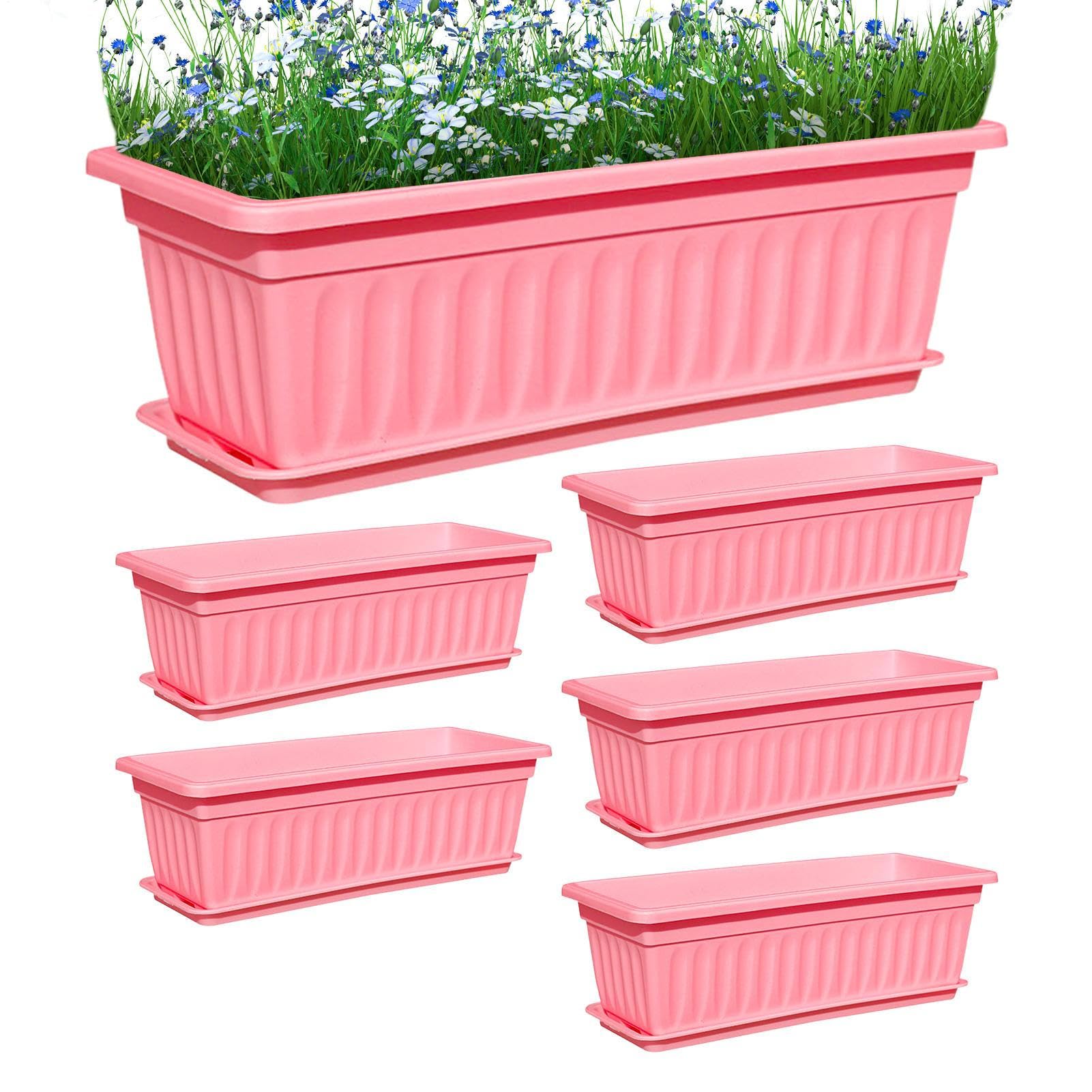 Jardinières de fenêtre pour extérieur lot de 6 bacs avec drainage pour potager de balcon