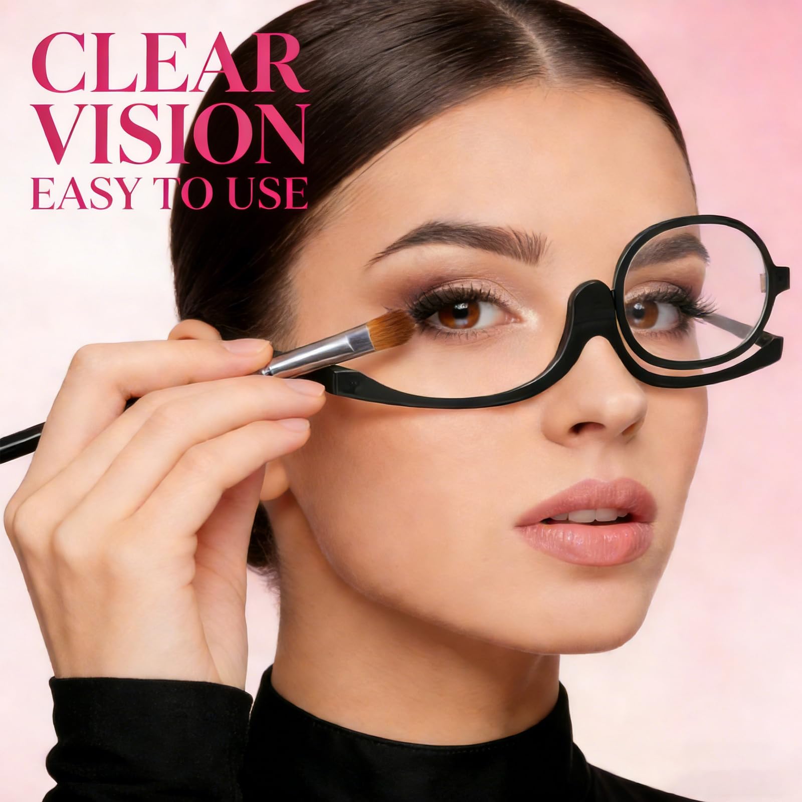 RANYAKE Gafas de Aumento 2,5x HD con Lente Abatible, Set de 2 Monturas Negro y Carey, PC Ultraligera, para Lectura y Maquillaje — view 6