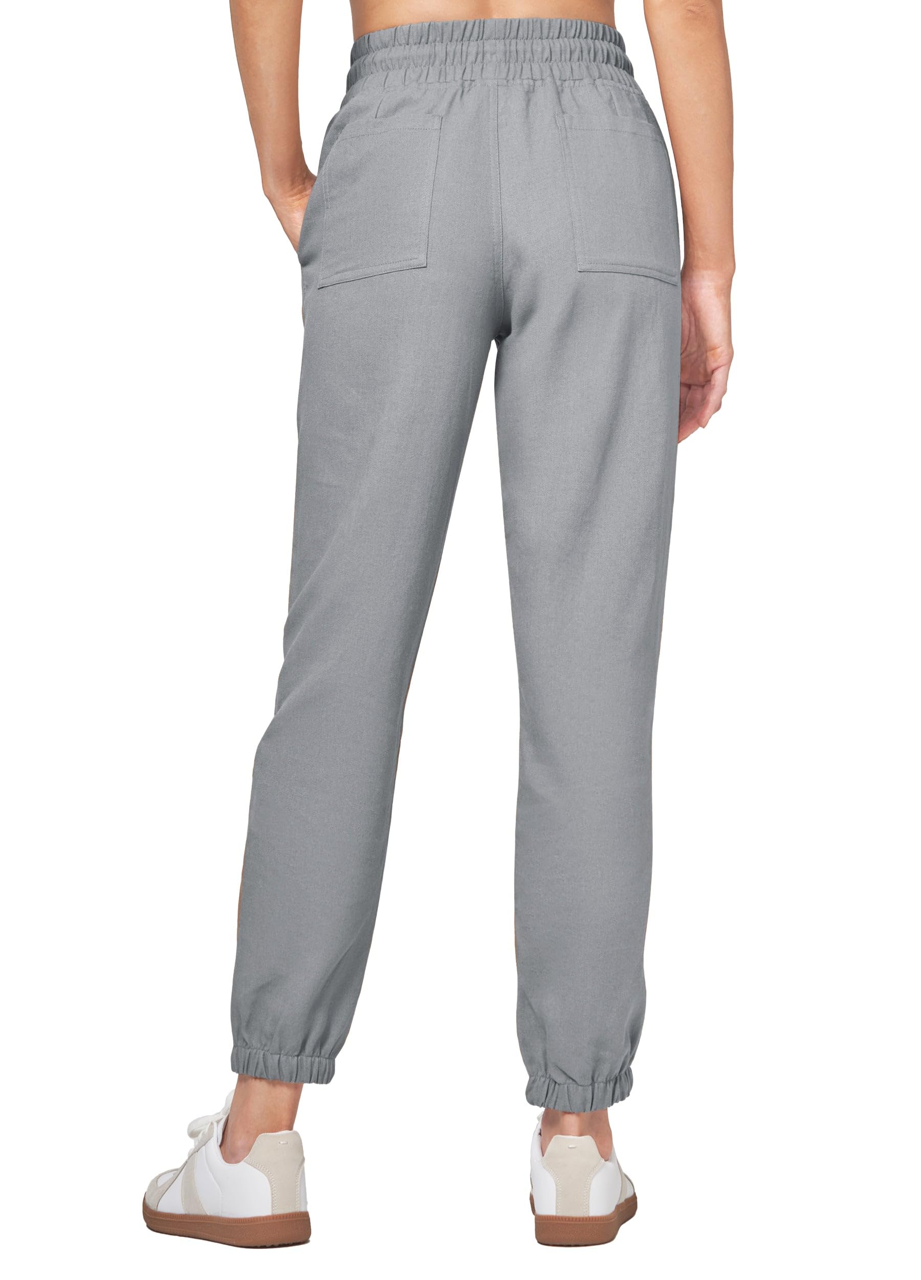 WILLIT Pantaloni da jogging da donna, in cotone, in lino, da jogging, casual, leggeri, da allenamento, da viaggio, estivi, con tasche