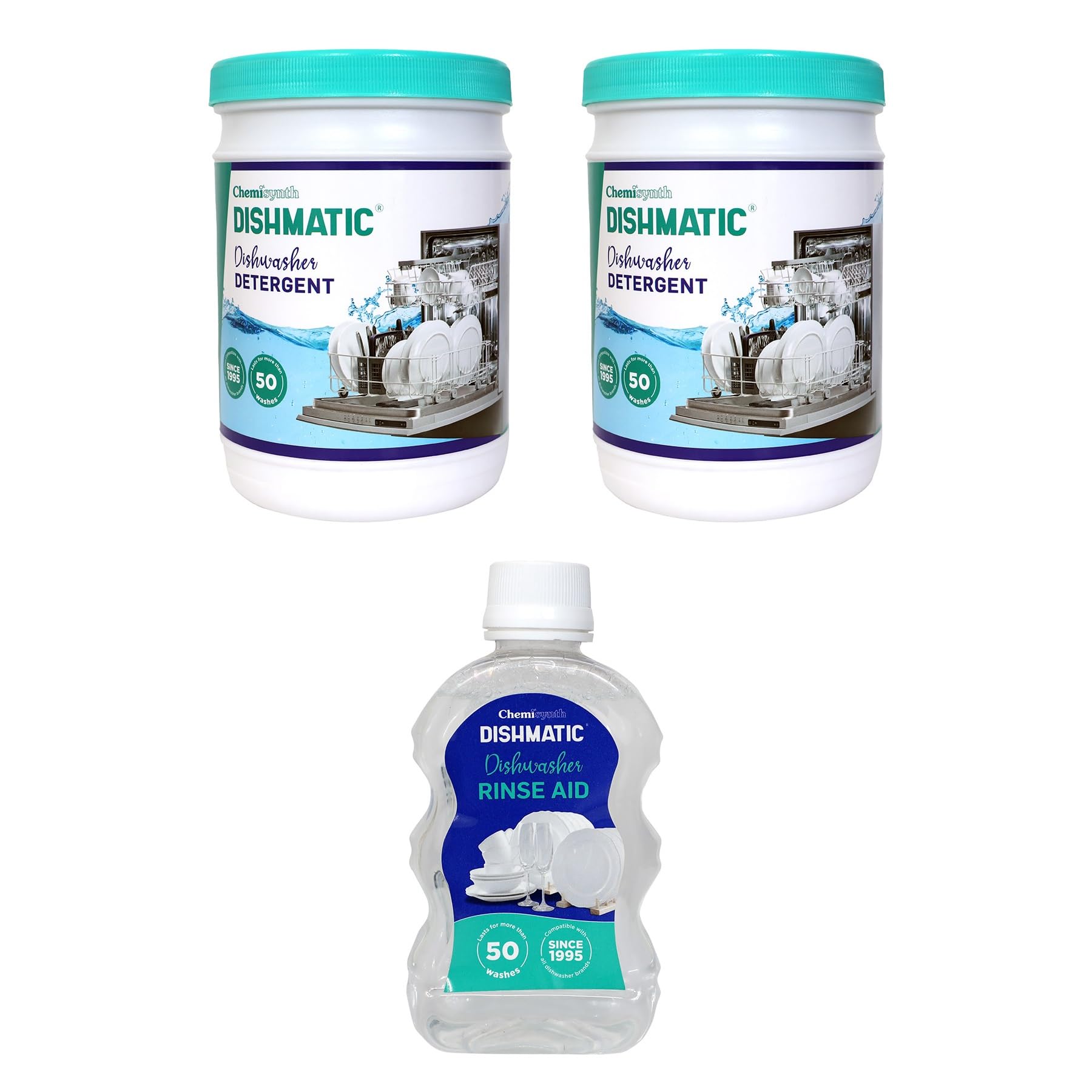 Dishmatic Dishwasher Detergent Powder 2 Kg, Rinse Aid Liquid 250 ml Combo Pack for Sparkling Clean Dishes Compatible Dishwashing (B0CTMPP5M8) Amazon Price History, Amazon Price Tracker