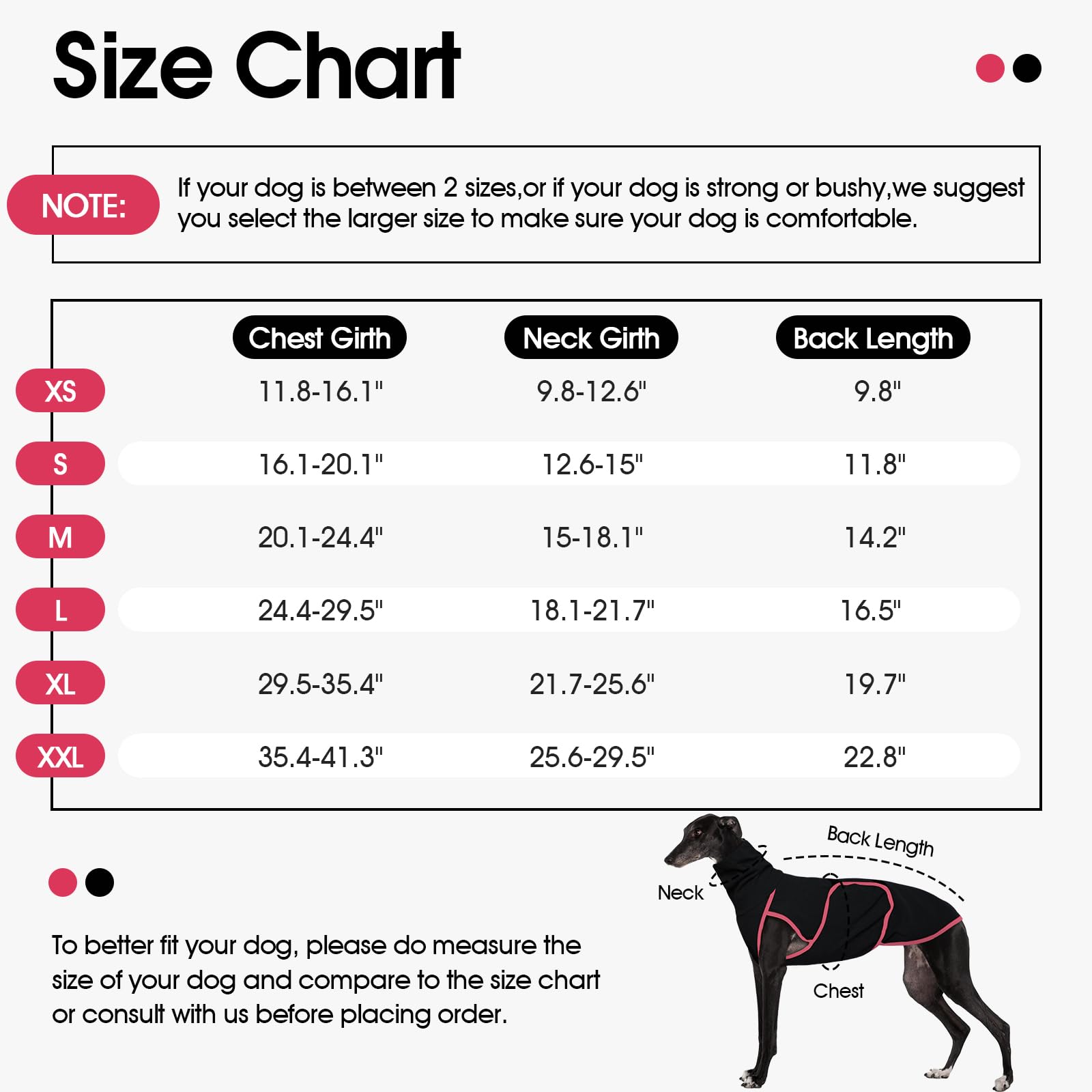 Manteau pour lévrier italien avec bandes réglables - Pull confortable à col roulé - Veste douce et élégante pour chiens de petite, moyenne et grande taille