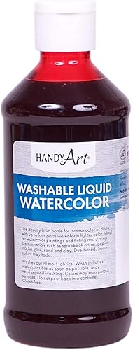 Vista 21 de Handy Art Acuarela líquida lavable de 8 onzas, rojo fluorescente