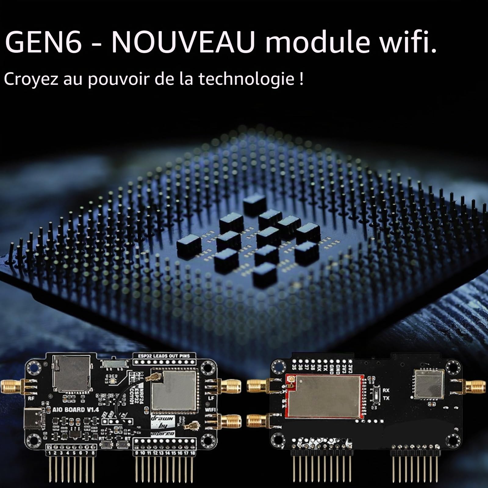pour le module Flipper Xero Wifi, 2,4 g/5 GHz pour le module de modification Flipper Zero, carte d'extension, carte de développement de Wi-Fi multiplaque, prend en charge le module NRF/Sniffer