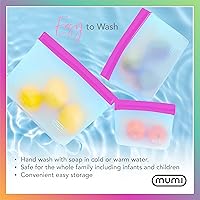 Vista 7 de MUMI Piccolo Bolsas reutilizables con cremallera, juego de 3 bolsas de silicona con cierre hermético Bolsas reutilizables con cierre hermético