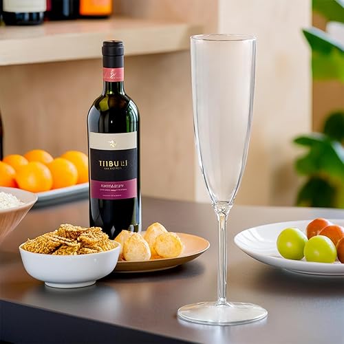 Miniatura 3 de Amscan Copas de champán de plástico desechables elegantes transparentes – 5 onzas (8 unidades) – Copas perfectas para bodas, duchas, fiestas y