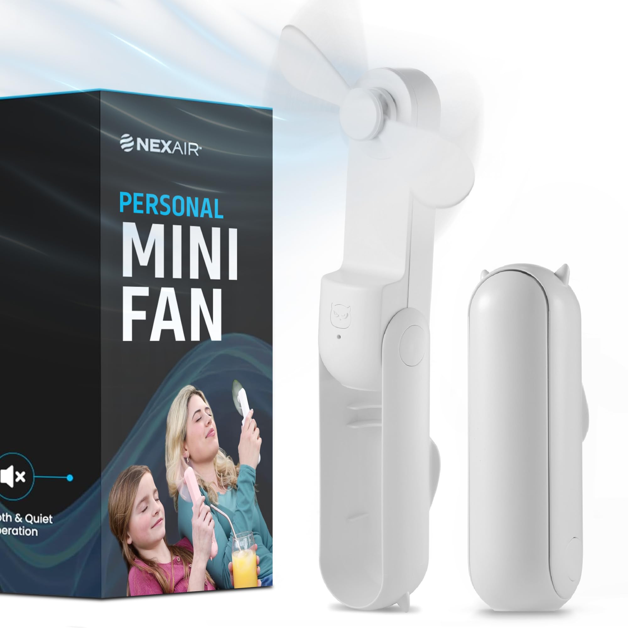 Ventilateur personnel blanc pour femmes et enfants contre la chaleur estivale