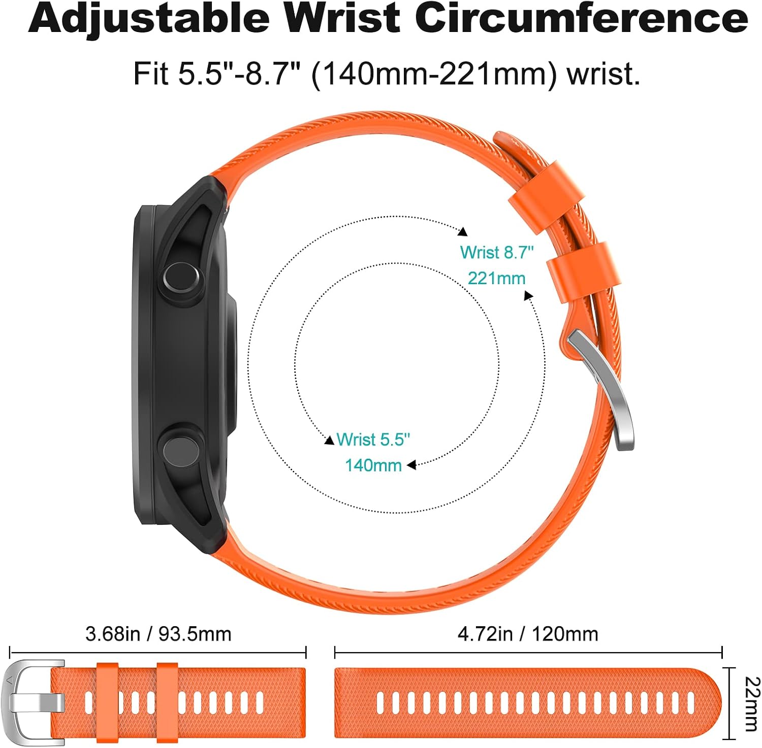 OVERSTEP Watch Band for Garmin Forerunner 255/265/Vivoactive 4/Venu 2 image 5