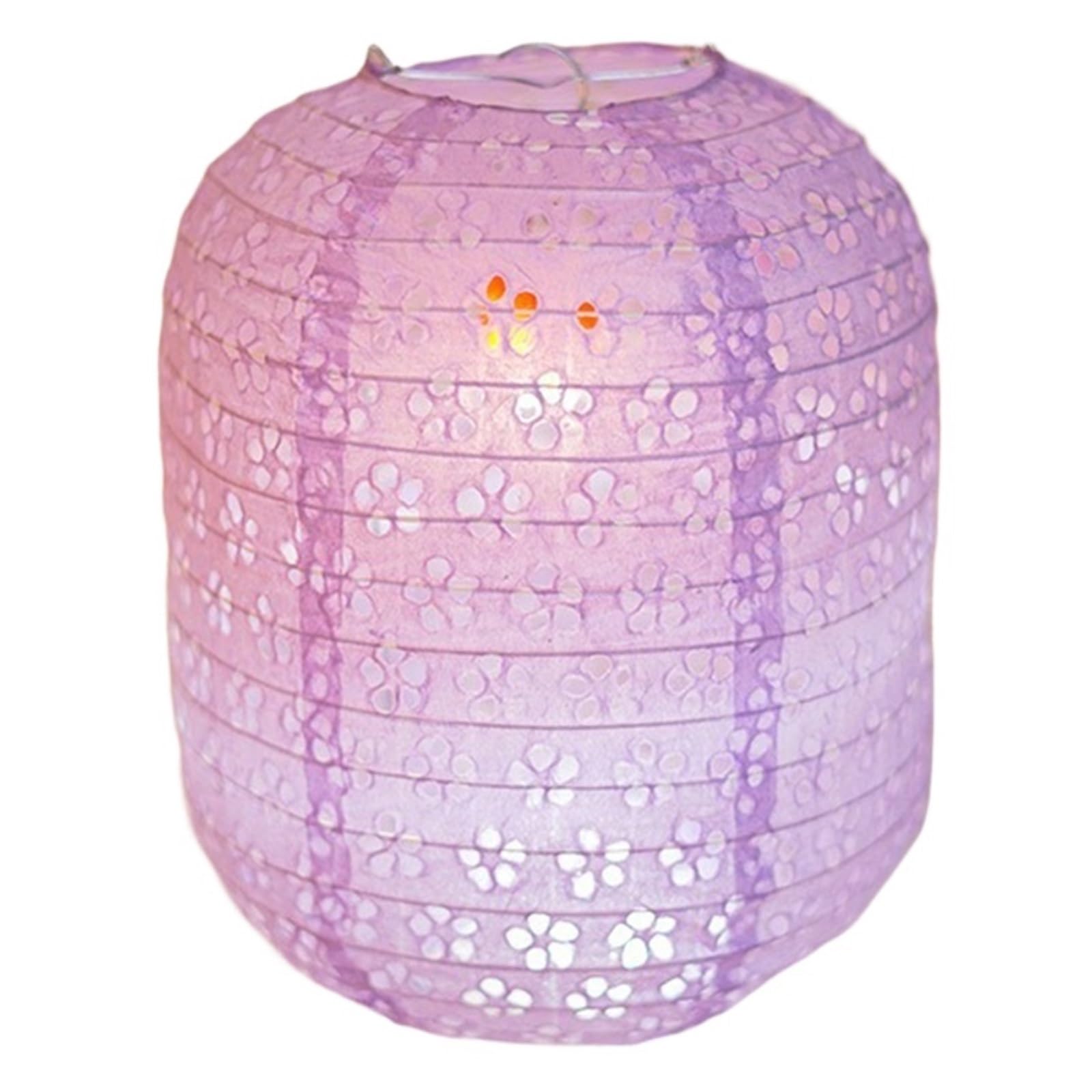 Paper Lantern 5Pcs Cylindrical Hollow Paper Lanterns Home Office Festival Hanging Decor Wedding Party Decoration DIY Lantern Lampshade(Light Purple)