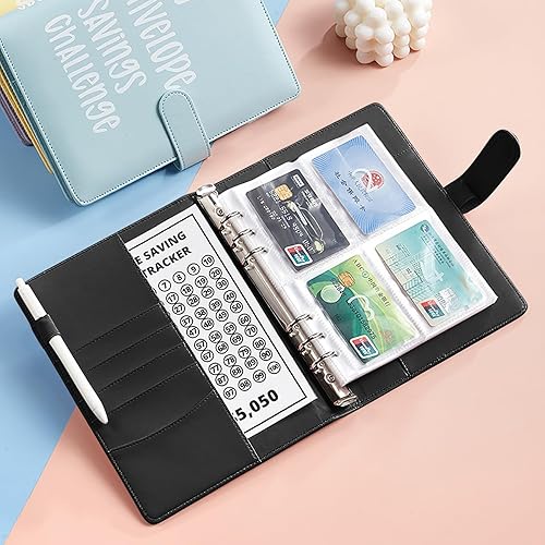 Miniatura 6 de Carpeta de desafío de ahorro de 100 sobres, libro A5 para ahorrar dinero, libro de ahorro de dinero para 52 semanas para ahorrar $5,050, $10,000,
