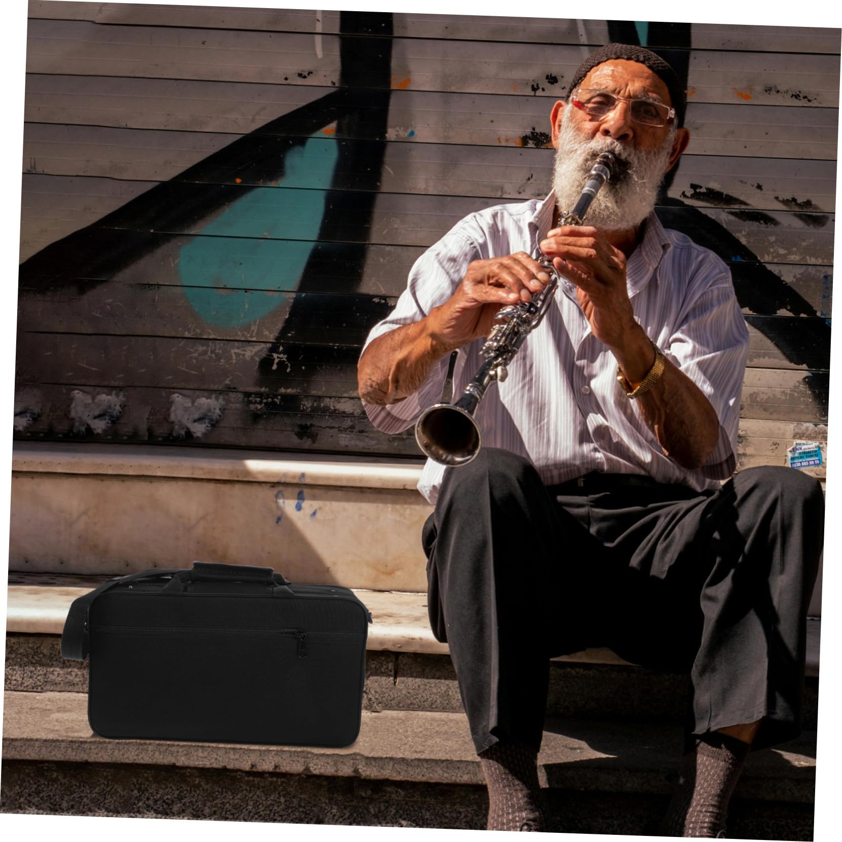 Abaodam Custodia Per Clarinetto in Tessuto Oxford Nero Leggera E Compatta Con Manici Per Trasporto Facile E Protezione Da Urti Polvere E Graffi