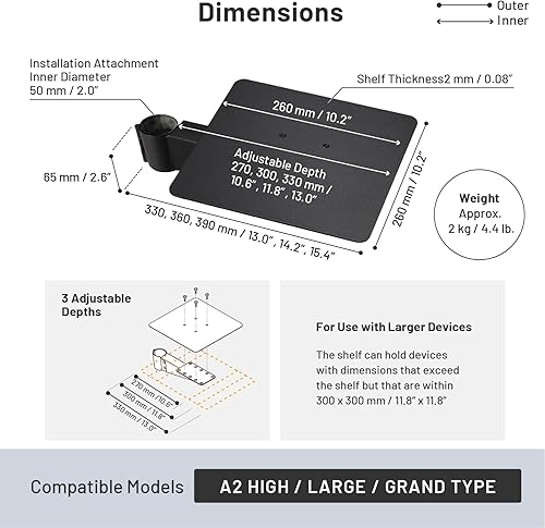 Miniatura 7 de WALL Estante de consola de videojuegos para soporte de TV A2 altograndeGrand Tipos, blanco satinado