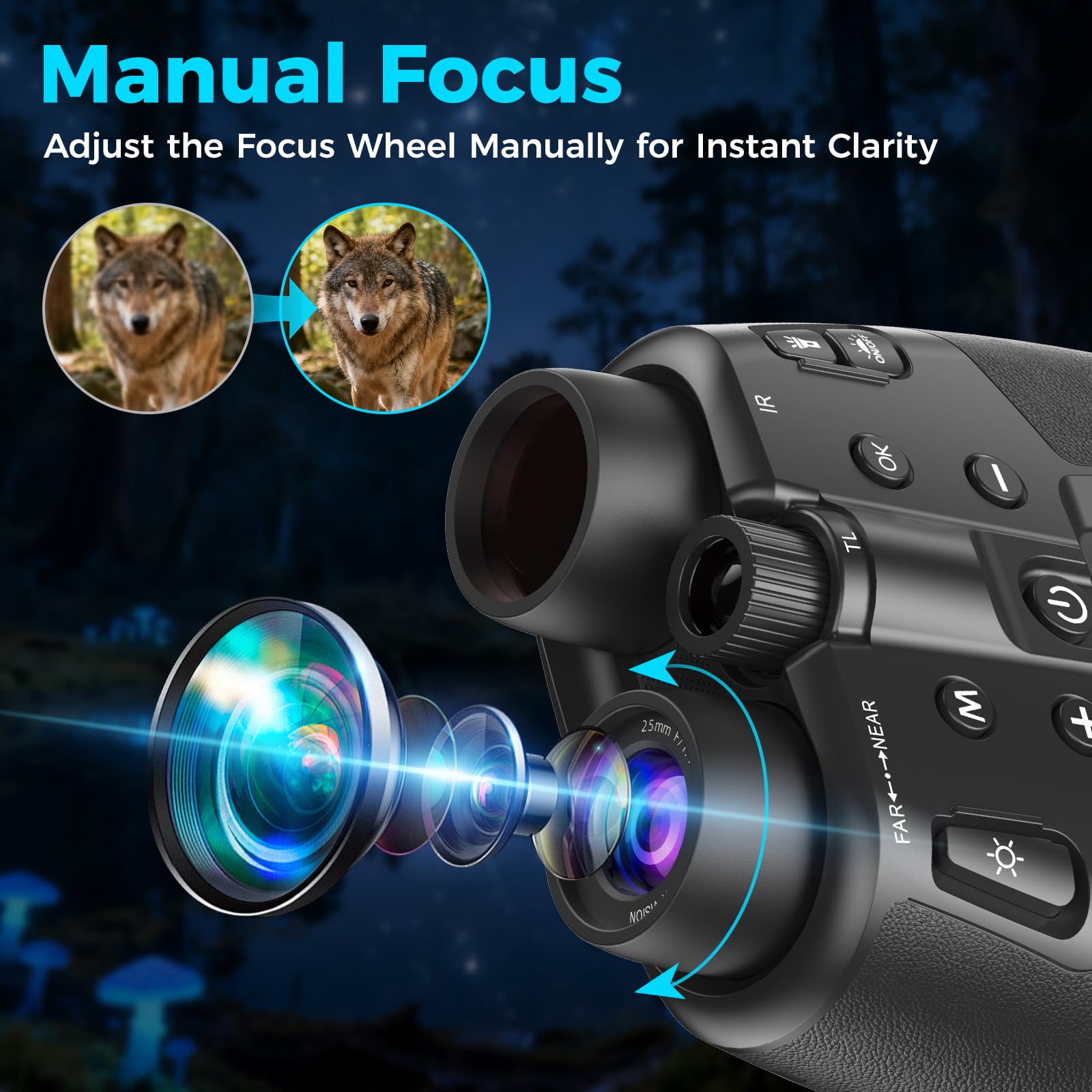 Gafas de visión nocturna para adultos, pantalla HD de 3.97 pulgadas y 10000 mAh recargables, prismáticos de visión nocturna 4K con tarjeta de 64 GB para observación de vida silvestre, camping