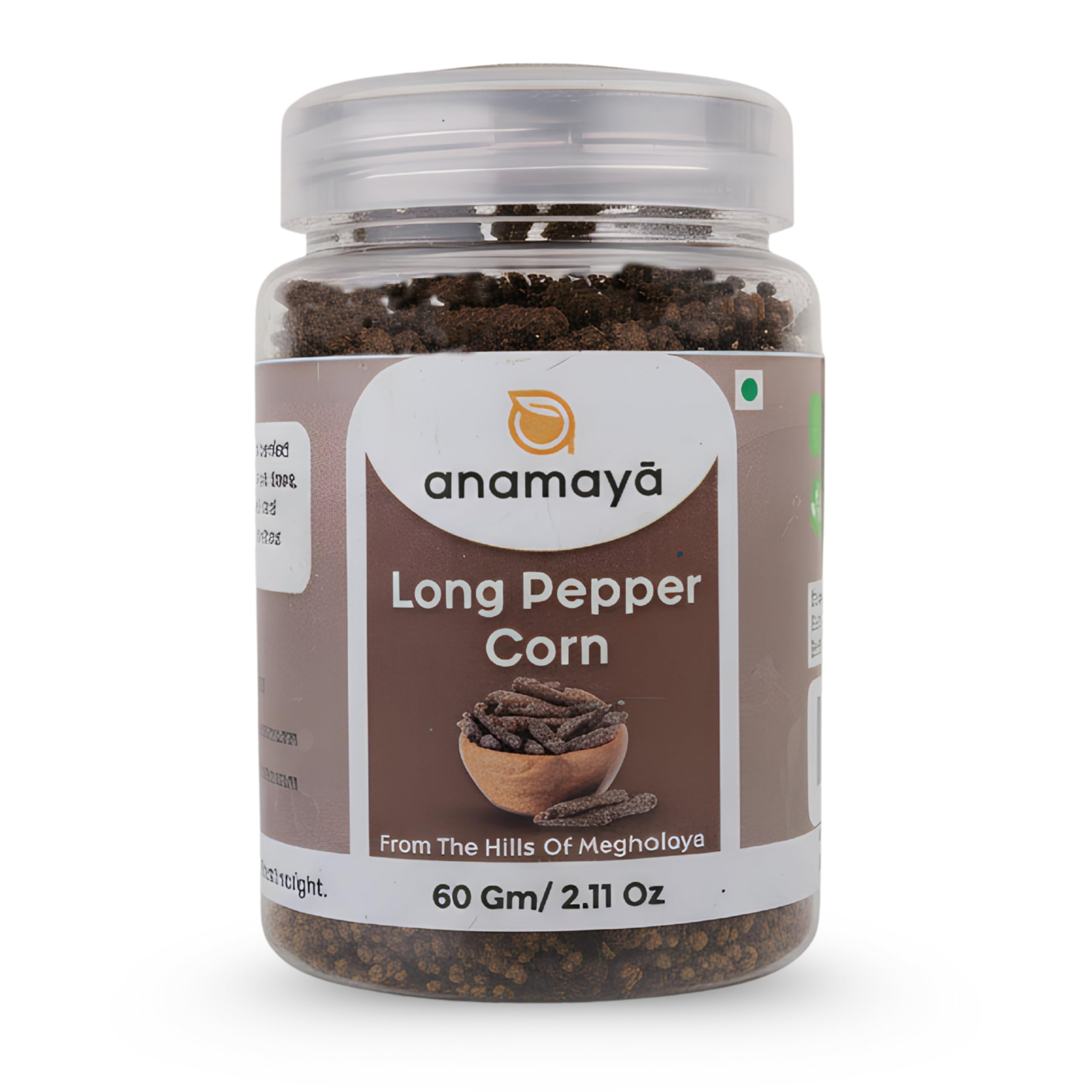 Pipli Long Pepper 60 gms | Pippali Whole | Magh Pipal | Mug Pipal | Grown & Harvested in North-East India | 100% pure and natural | Packed in a Reusable Jar