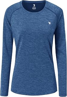 BASUDAM Women's Active Performance Shirts Long Sleeve Quick Dry Lightweight T-Shirts for Workout Running Hiking