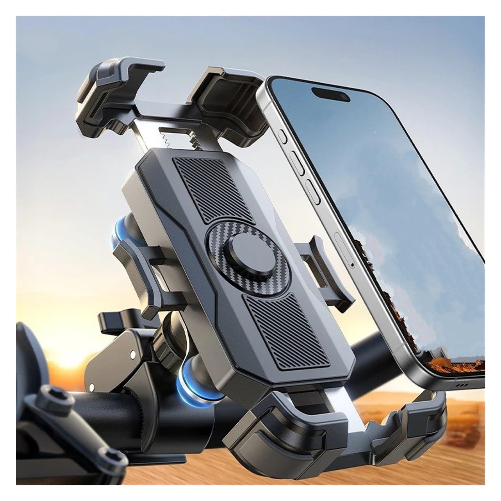Support GPS Moto Support De Téléphone pour Moto, Vue À 360°, Anti-Vibration, Fixation pour Guidon Vélo, Utilisation Une Main, pour Modèles 4,7 Pouces