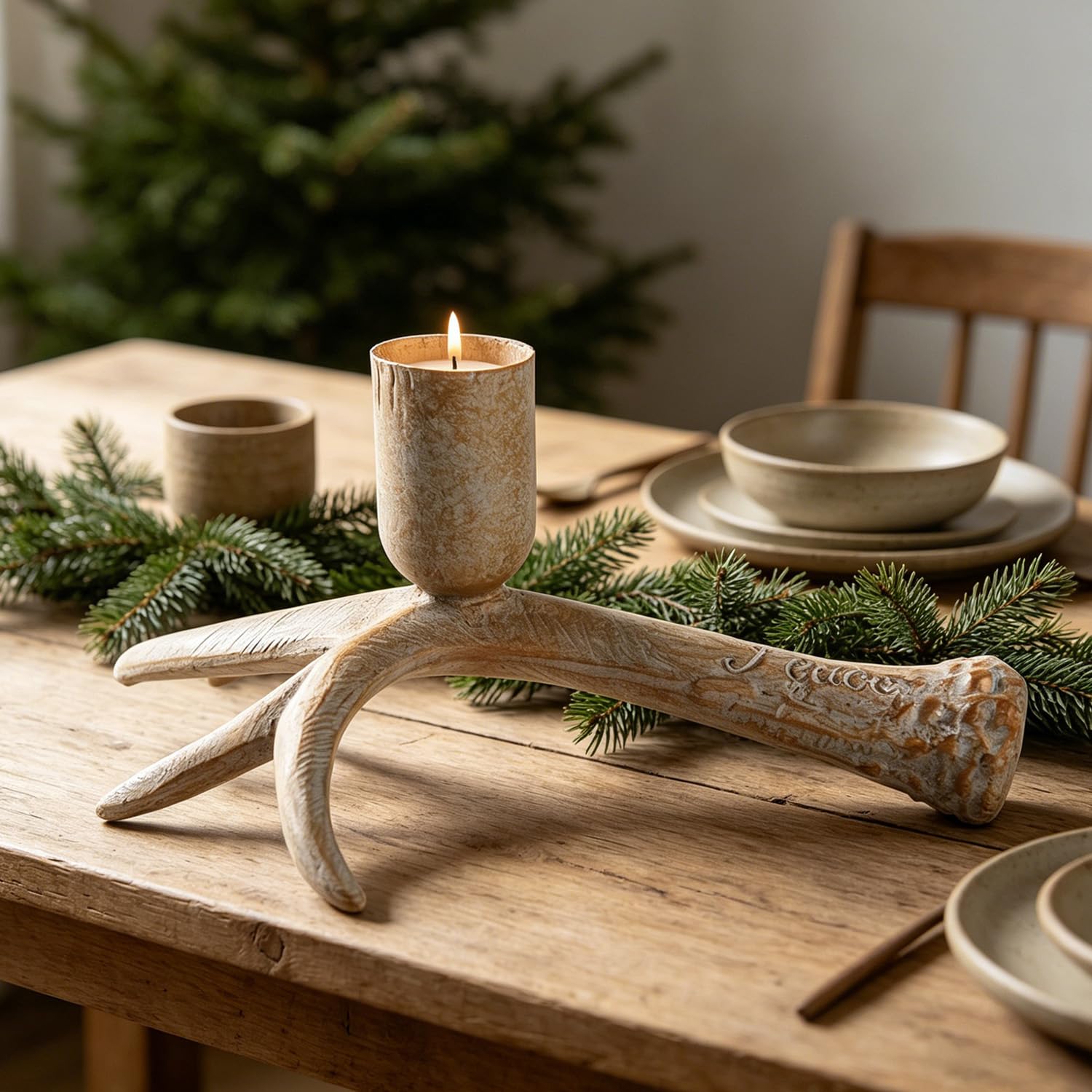 Bougeoirs en forme de bois de cerf pour illuminer un mariage ou une cheminée vintage