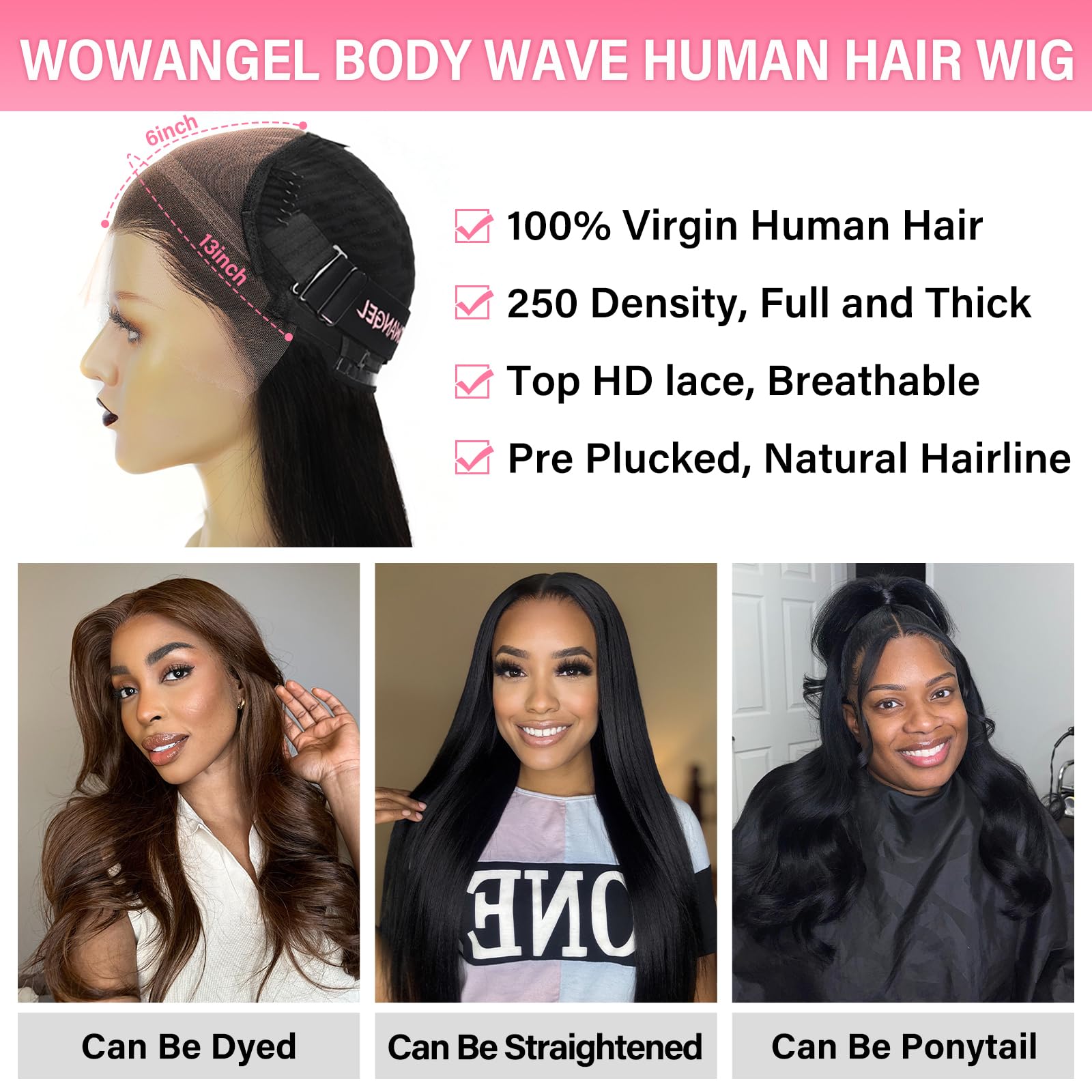 WOWANGEL 13x6 Body Wave SKINLIKE Real HD Lace Front Wig - Image 2