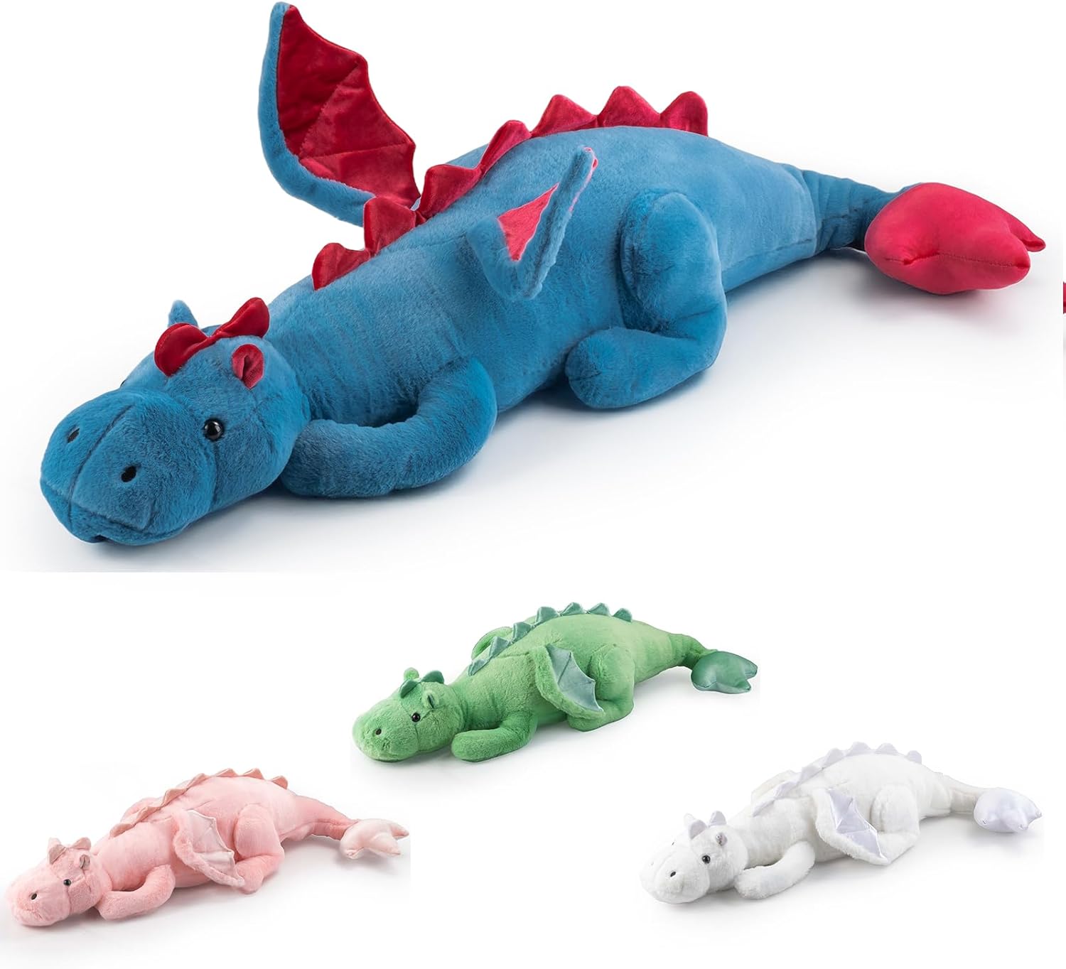 35.4" Weighted Dragon Plush Toy, 5lb Weighted Stuffed Animals, Silent Glass Beads Large Dragon Pillow for Sensory Relaxation for Kids and Adults, for Bedtime & Lounging