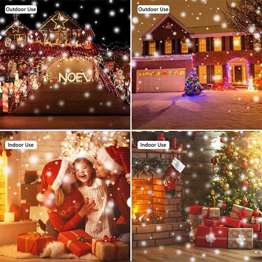Proiettore di luci per neve, proiettore di luce rotante natalizio con fiocchi di neve, IP65, impermeabile, per esterni, per Halloween, vacanze, feste, decorazione domestica, giardino, con telecomando