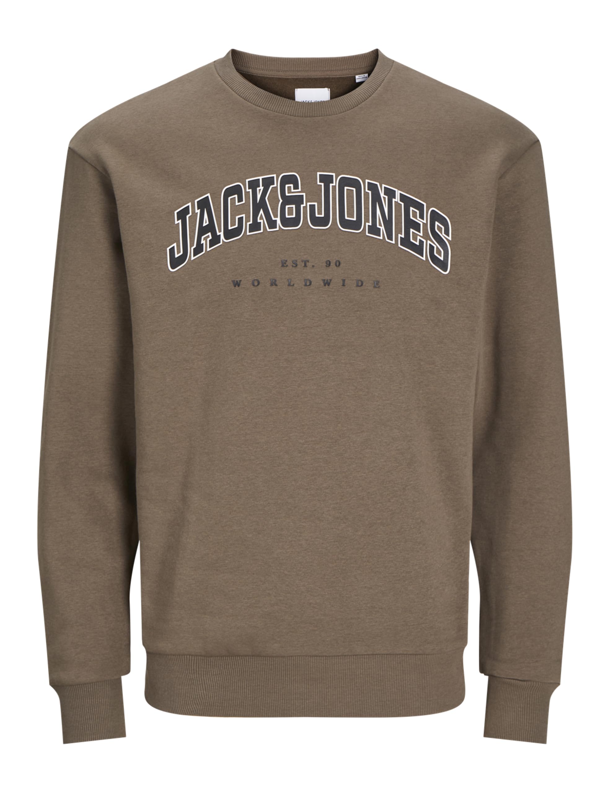 JACK&JONES JUNIOR JJECALEB Varsity Sweat Crew Neck SN JNR, Canteen/Fit: loose, 128