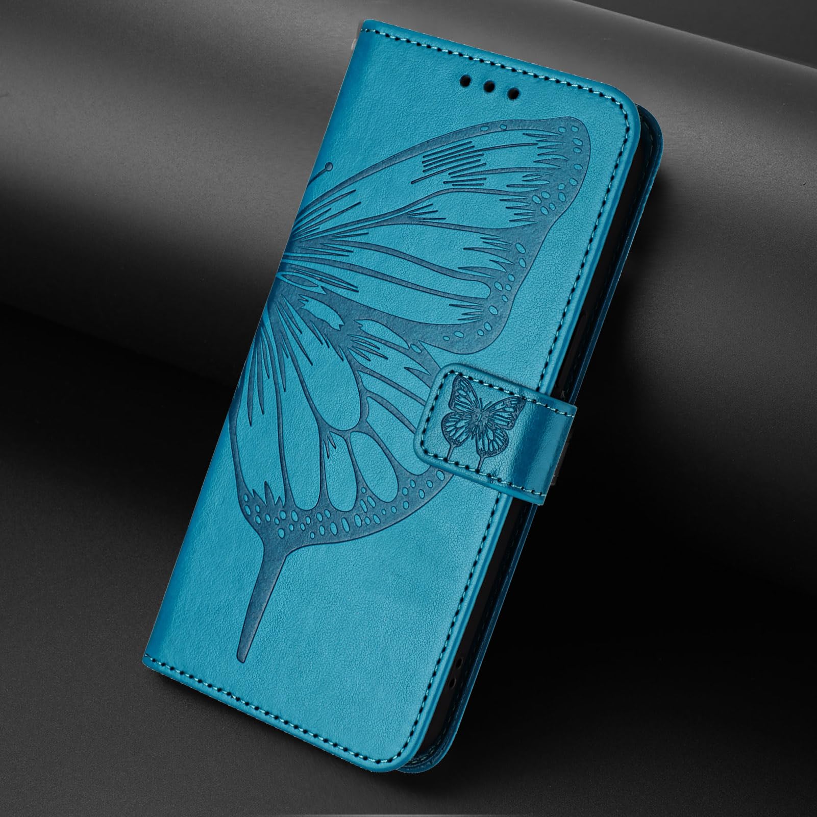 Covthch Compatible with TCL 50 LE Phone Case TCL 50LE Case TCL 50 LE T510SPP 2024 Wallet Phone Case [Butterfly Pattern Magnetic Leather Wallet Flip Case with Credit Card Holder Kickstand] -blue