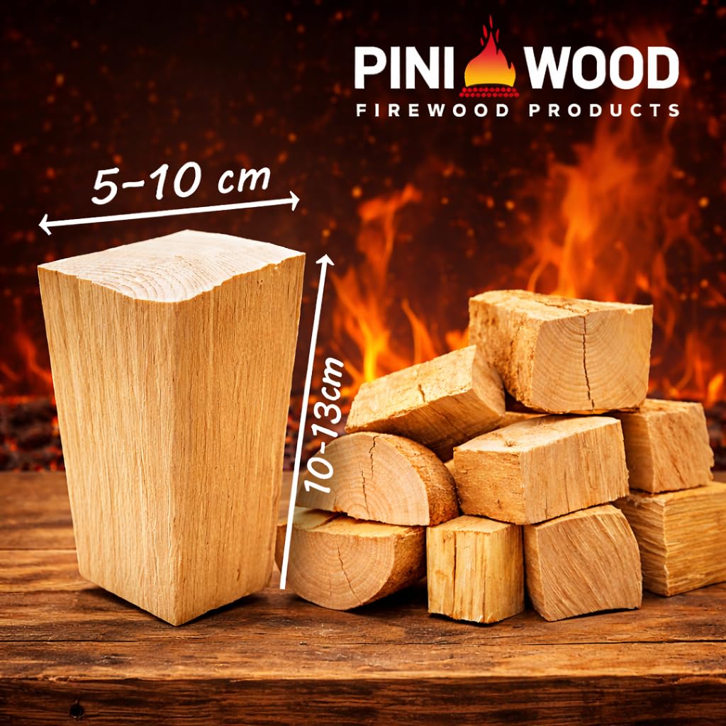 PINI Faggio Legno da affumicatura senza corteccia, 15 kg per affumicatoio e barbecue