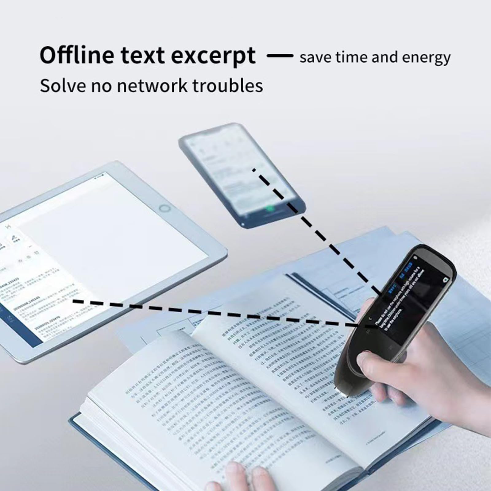 Scan Sense Pen, ScanSense AI Smart Pen - Instant AI Answers for Math, History & More Offline Translation (60+ Languages), Camera, Bluetooth, Music & File Storage, Translator Scanner (Grey)