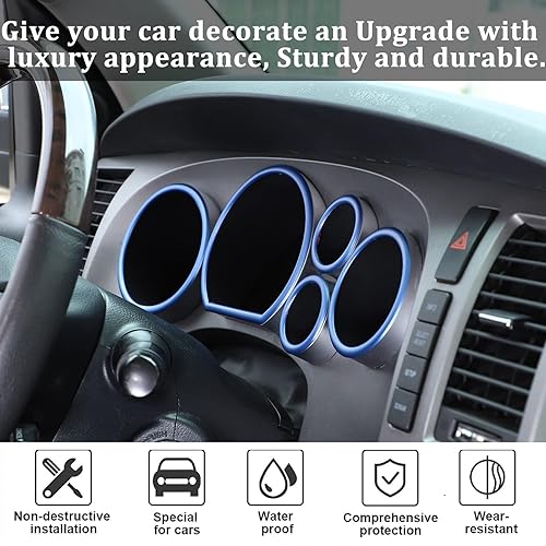 Miniatura 3 de HAPPYHORSE Kit de decoración de anillo envolvente para tablero de automóvil, compatible con Tundra 2007, 2008, 2009, 2010, 2011, 2012, 2013-5