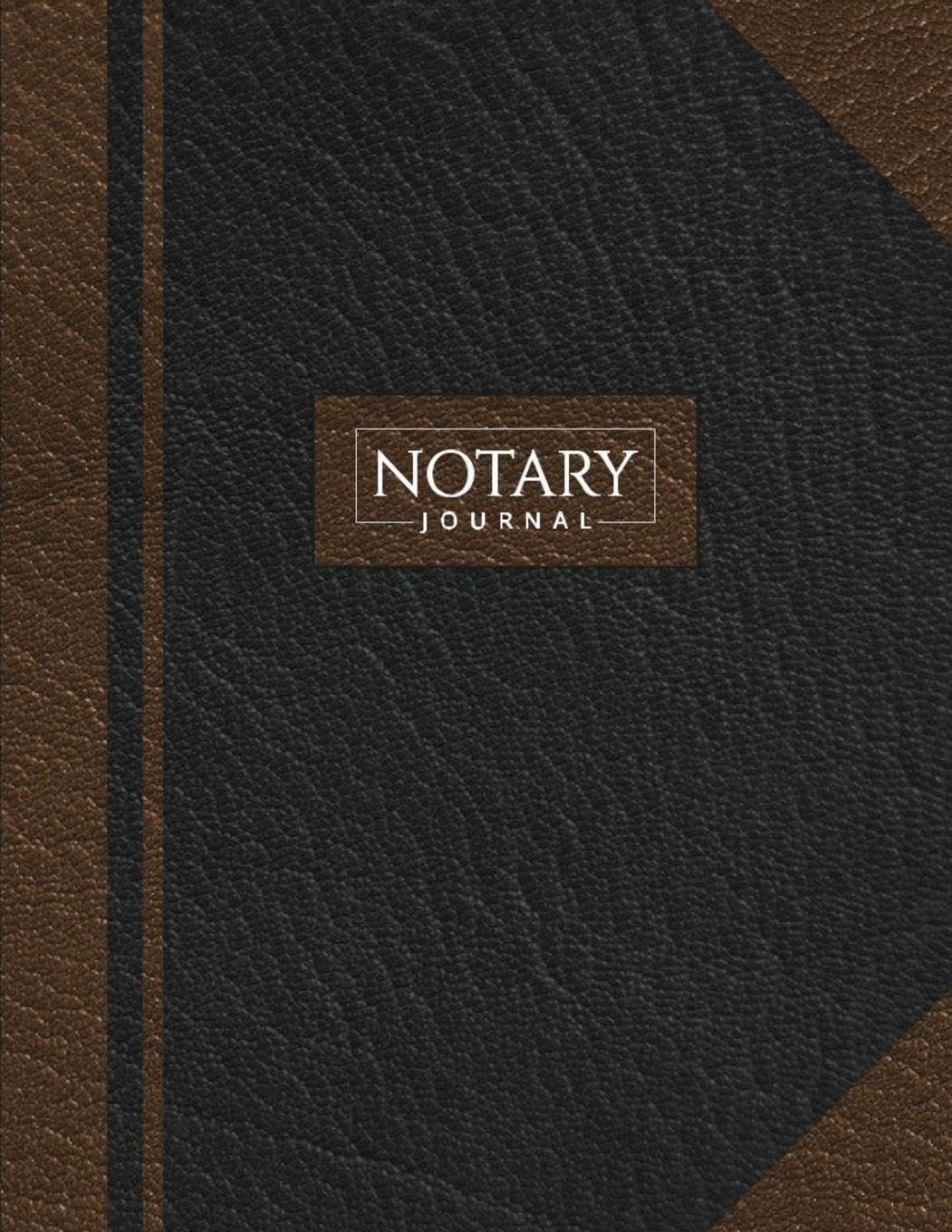 Notary Journal: Public Record Book for Men Women, Logbook for Notarial Acts, 390 Entries, A4, Black & Brown Cover