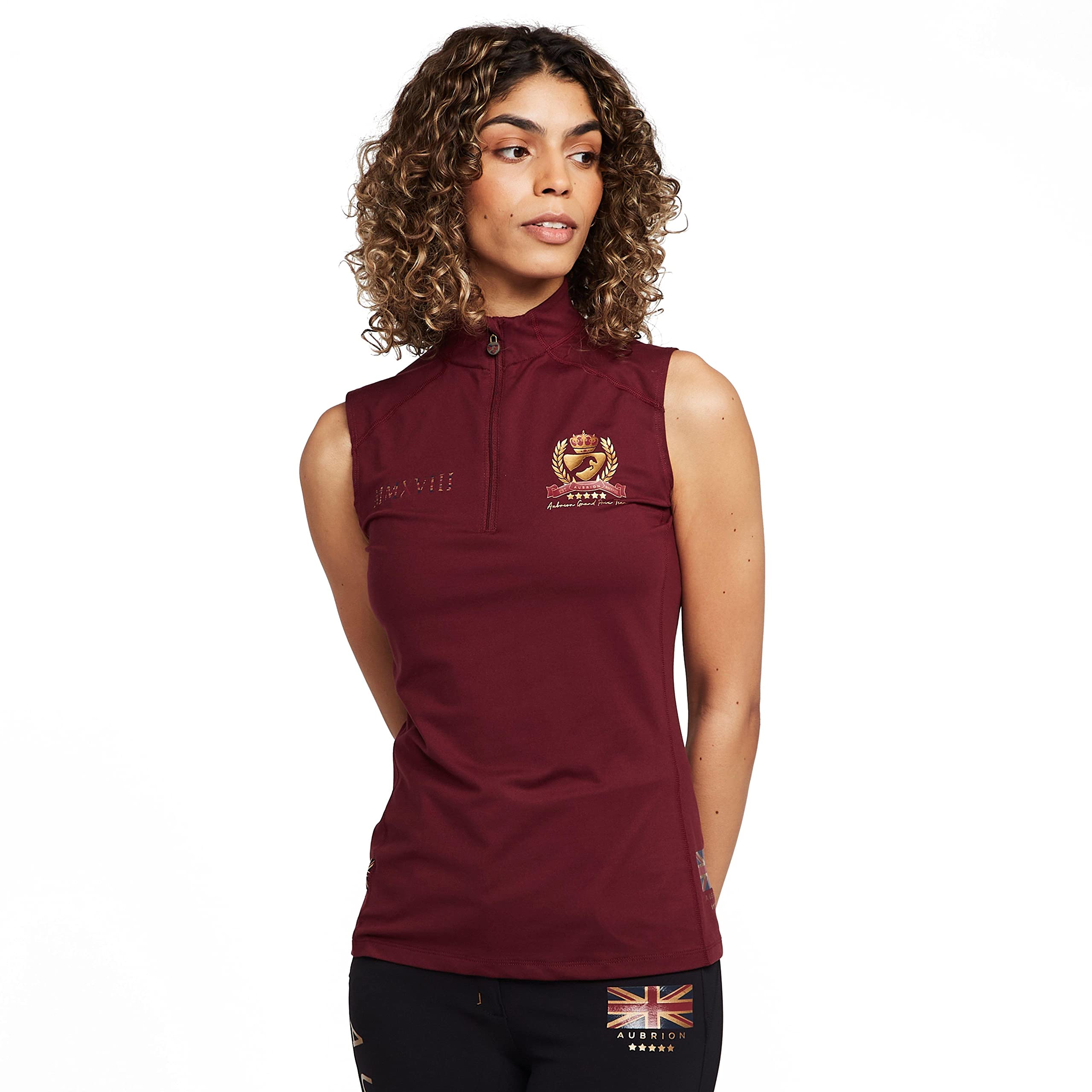 Shires Aubrion Team Sleeveless Base Layer - Burgundy Medium
