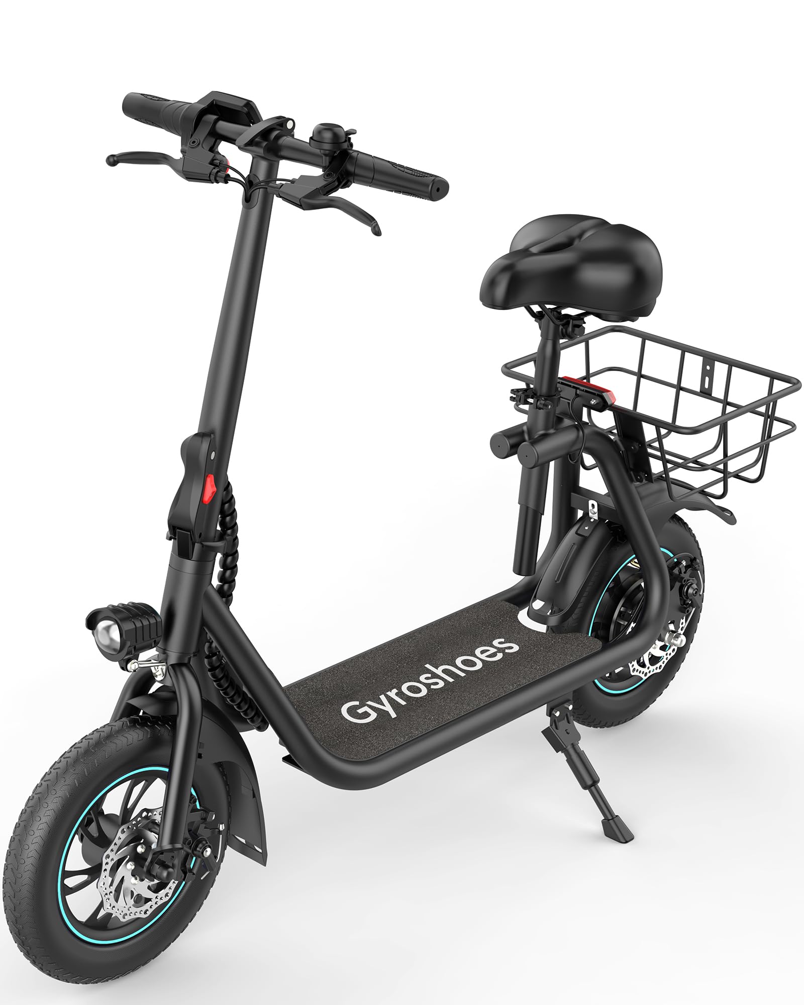Electric Scooter Adults with Seat, 450W Motor Up Smart LCD Display, 20Miles Long Range, Electrically-Powered Motor Scooters