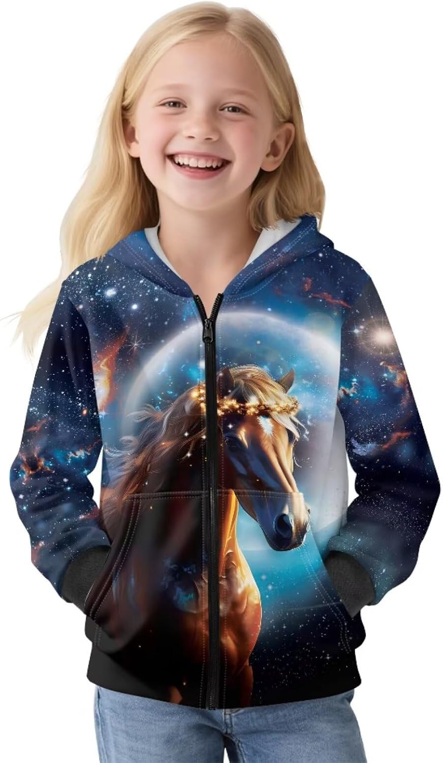 Xpyiqun Hoodies Trendy Zip Up Jackets for Girls 6-16 Years Long Sleeve Sweatshirt Kids Winter Fleece Cardigan