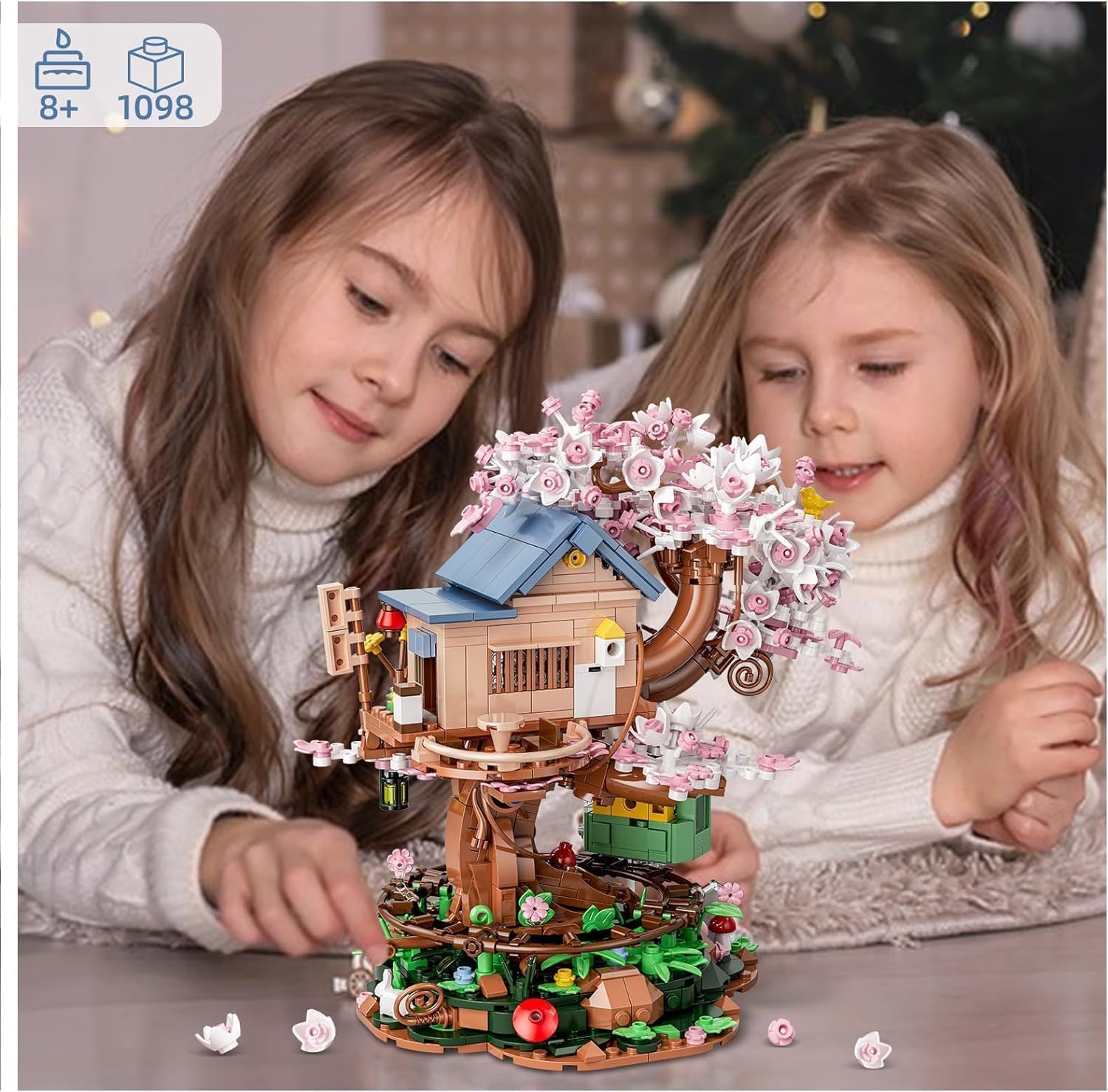 QGGQ Ideas Japan Izakayas Cherry Blossom Friends Tree House Building Blocks - Image 4