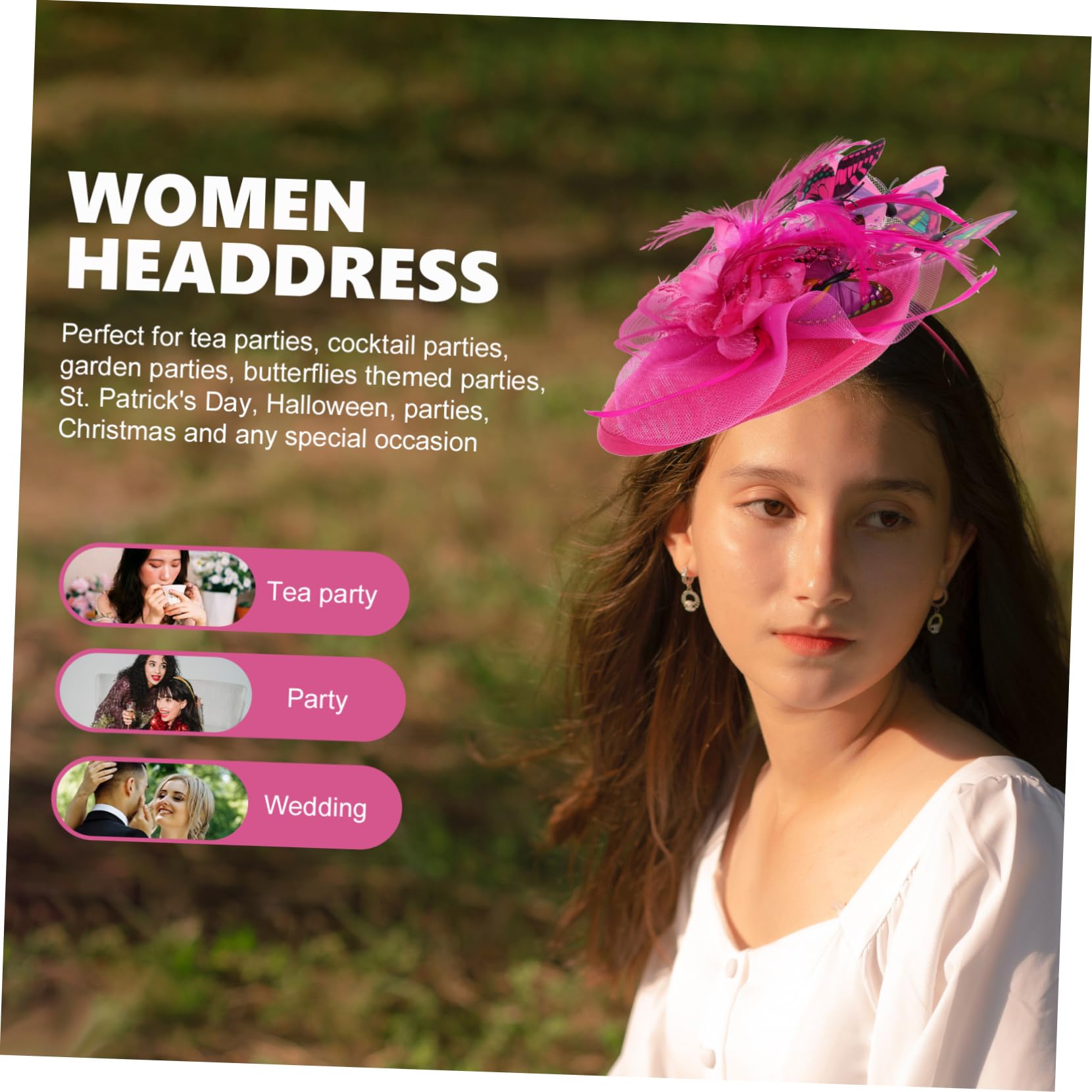 Holibanna 4piezas Sombrero Fascinator De Mujeres Diadema Para Fiestas Té y Eventos Formales Diseño y Elegante