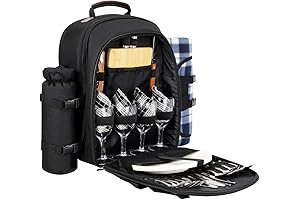 Sunflora Black Picnic Backpack for 4